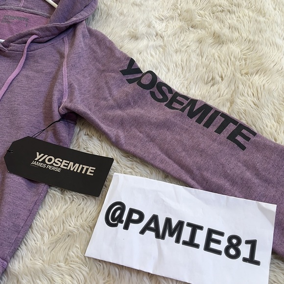 JAMES PERSE YIOSEMITE Women’s Light Purple Cropped Hoodie Sweater Size 1-S NWT - Picture 8 of 14